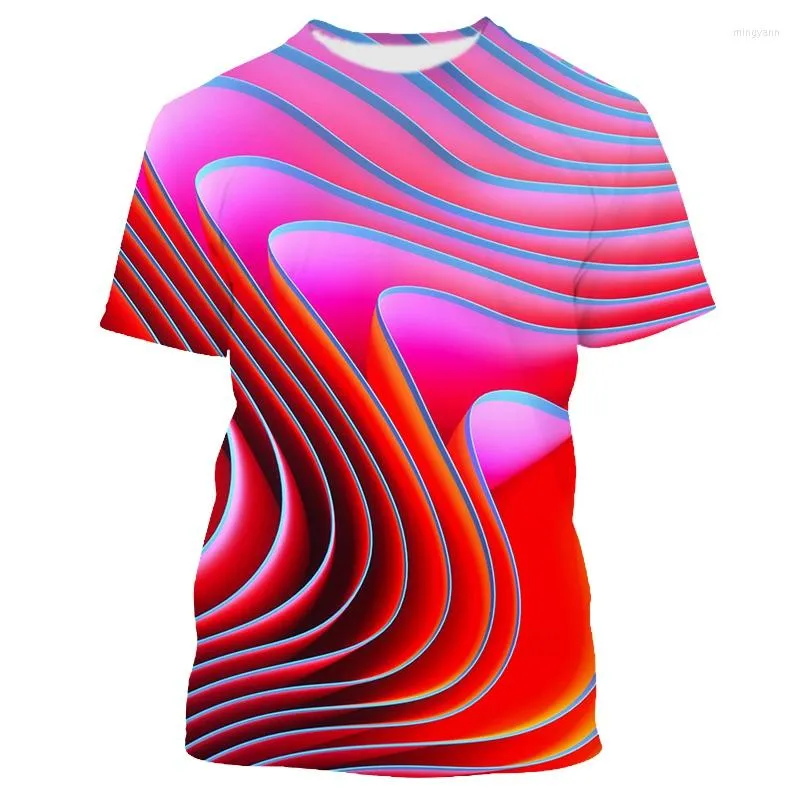 T-shirt da uomo Jumeast Linee 3D Swirl Stampato T-shirt da uomo Oversize Stripe Abstract Vertigo Graphic Tee Shirt Estetica unisex UK Drip