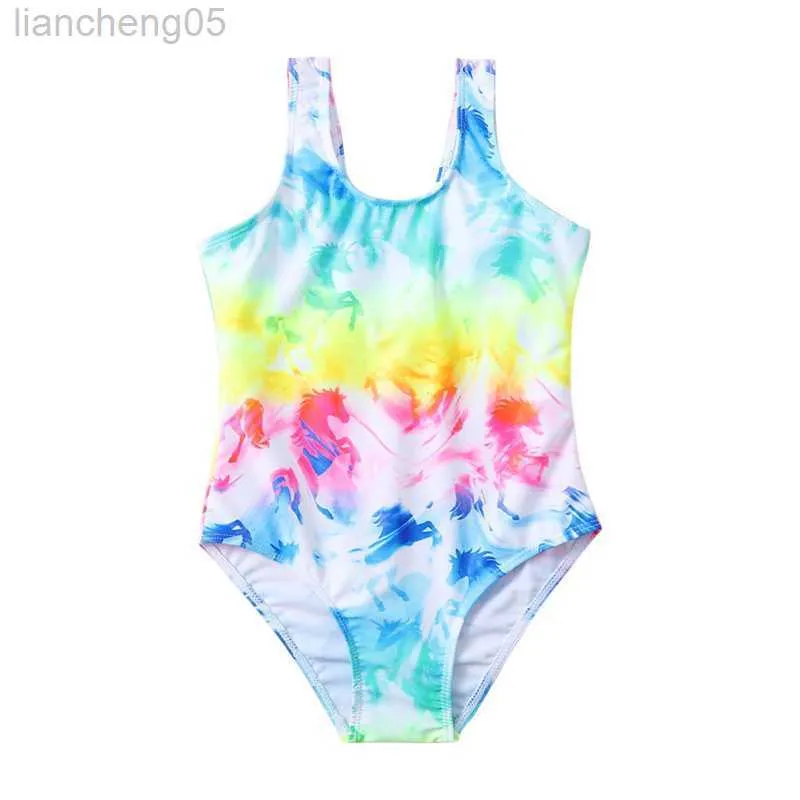 Einteiler Tie Dye Print Kinder Mädchen Einteiliger Badeanzug 2022 Multi-Stil Baby Mädchen Monokini Kind Einteilige Badebekleidung Baby Kind Badeanzug W0310