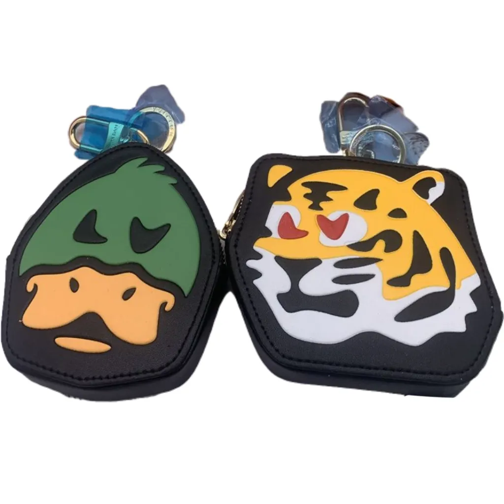 Designer Tiger Unisex Key Wallet Women and Men Cartoon Duck Zipper Coin Purses Portable Headset Bags Pendant With Keychain Card Holders Gift