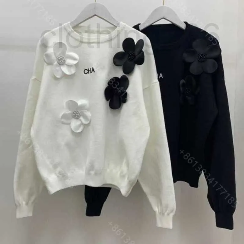 Designer Designer CC Wool Gebreide trui jas Haak Mujer pullover Brand Damesstrepen Lange mouw Bloemen Jacquard Casual Hoodie Shirt Women LGD5