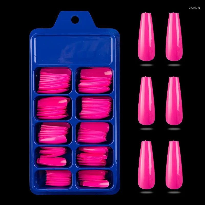 Falso unhas 100pcs colorido colorido de cor sólida bailarina falsa reutilista minimalista manicure simples acessórios de arte de unhas dicas