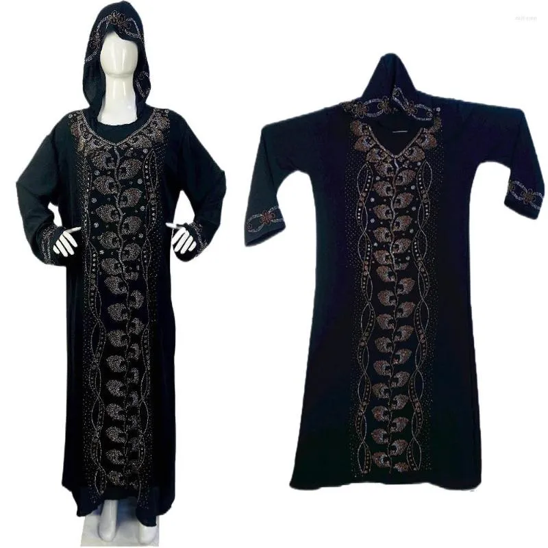 Vêtements ethniques Robe musulmane pour les femmes Abaya Dubai Party de luxe à capuche Turquie Islam Kaftan Vêtements africains Ramadan Eid Djellaba Robe Plus