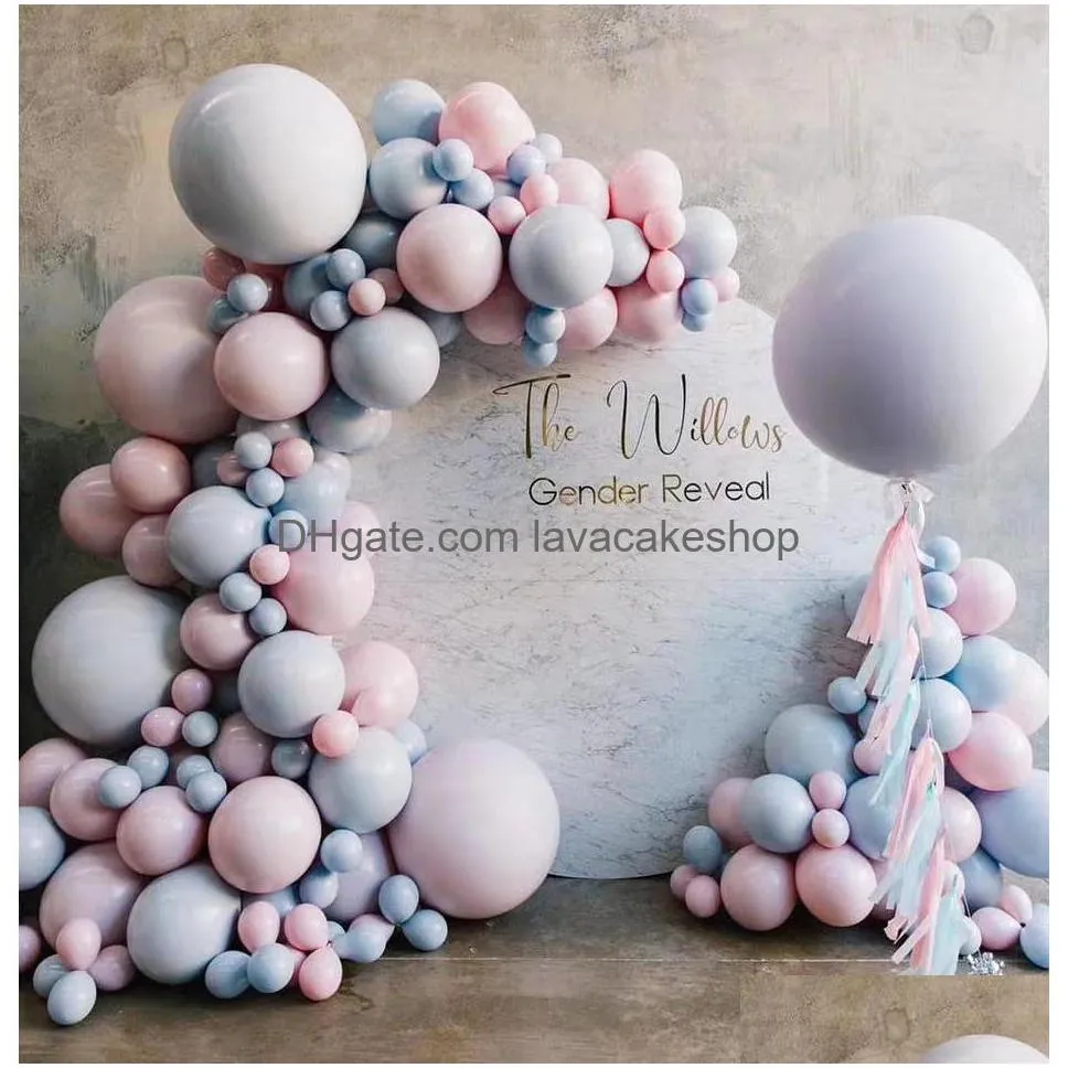 Fête Décoration Bébé Sexe Révéler Fournitures Balloon Arch Garland Kit Pastel Aron Rose Bleu Ballons En Latex Favor Douche Drop Deliver Ot8M0