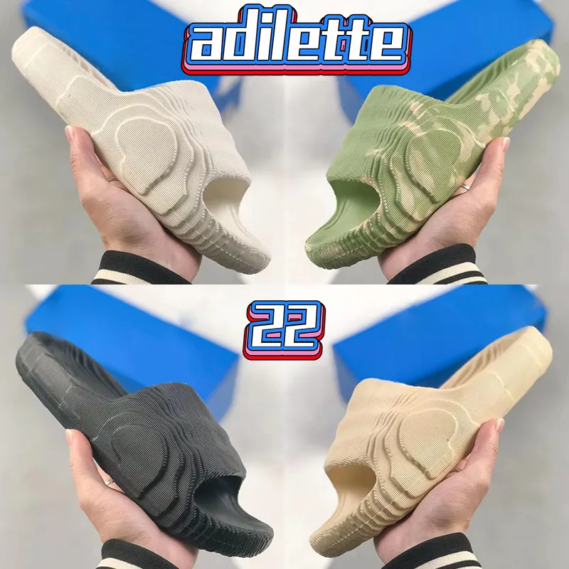 2023 Adilette 22 Slides Slippers Men Mener Slide Sandals Women Women Clipper Magic Lime St Desert Sand Magic Lime Black Gray Flat Platform