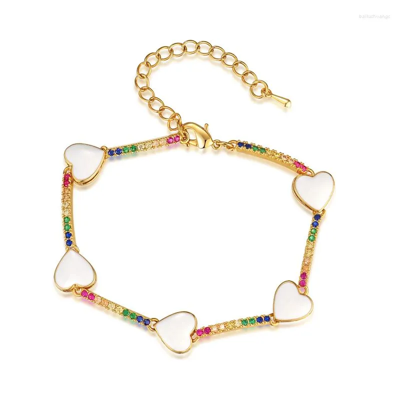 Bracelets de charme ZSLBS Moda Cristal ajustável para mulheres pulseira de coração colorido simples pulseira de joalheria de joias Mujer