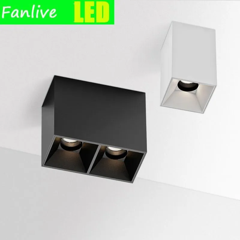 다운 라이트 10pc 괴짜 사각형 코브 LED 10W 20W 220V 표면 장착 천장 지점 홈 실내 조명 조명 램프