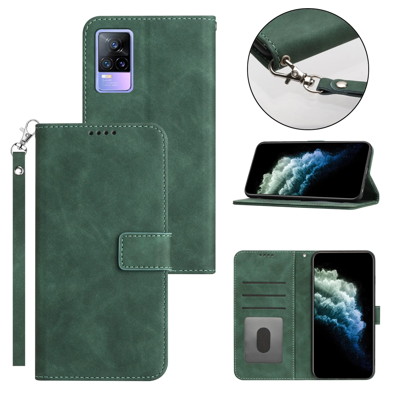 Leather Cases For OPPO Realme 10 GT NEO5 C30 V23 V20 A57 A77 9I Find X6 Reno 9 8 8T Pro 4G 5G Wallet Phone Case PU TPU Lanyard