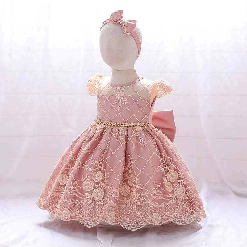 Robes de fille Infantile bébé mariage fleur fille robe élégante Bowknot dentelle princesse venir robe de fête d'anniversaire formelle robes de bal pour enfants