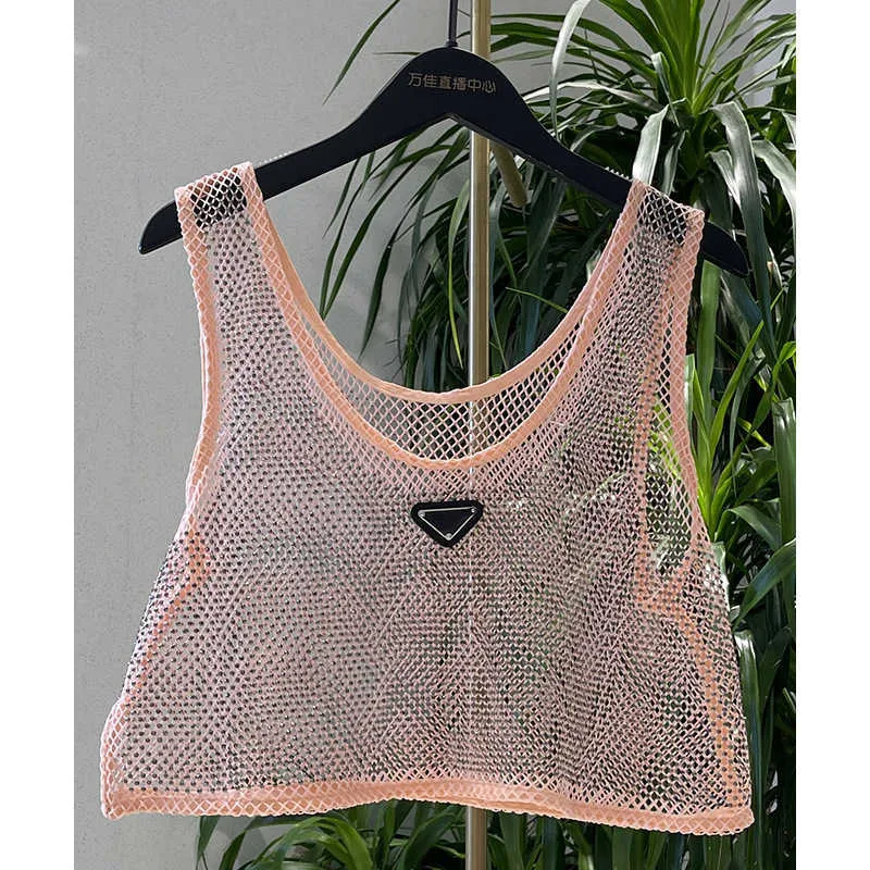 Tank Top Women Vest Womens Designer Kläder Fashion Heavy Industry Hot Drill Hollow Out Triangular Vest New Sexy Light Luxury Net Red Rhinestone Australian Diamond