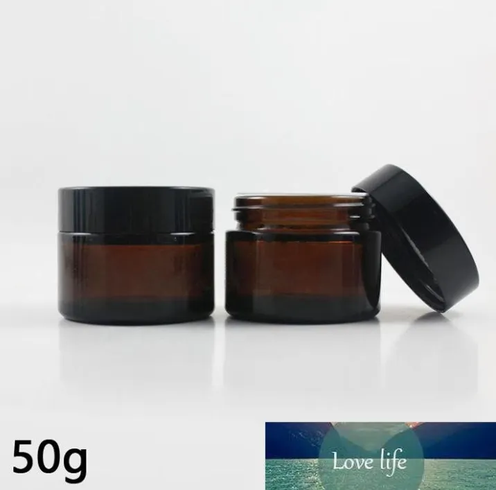 Wholesale Wholesale Refillable Amber Glass Facial Cream Sample Empty