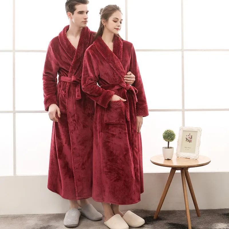 Herren-Nachtwäsche, Herbst-Winter-Bademäntel für Damen, Herren, Liebhaber, langärmelige Flanell-Robe, weiblich, männlich, Lounges, Homewear, Pyjama, Herren, Herren, Herren