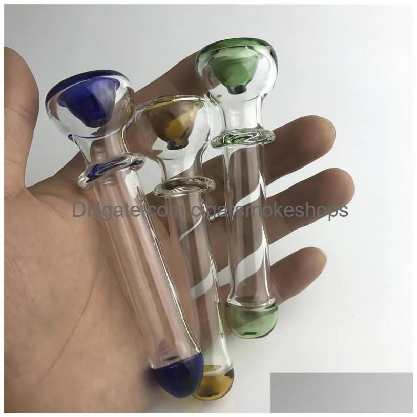 Rookpijpen 4,5 inch glashand voor met groen blauw bruin helder filtertips Colorf dikke pyrex st tabak pijp drop levering home dhadm