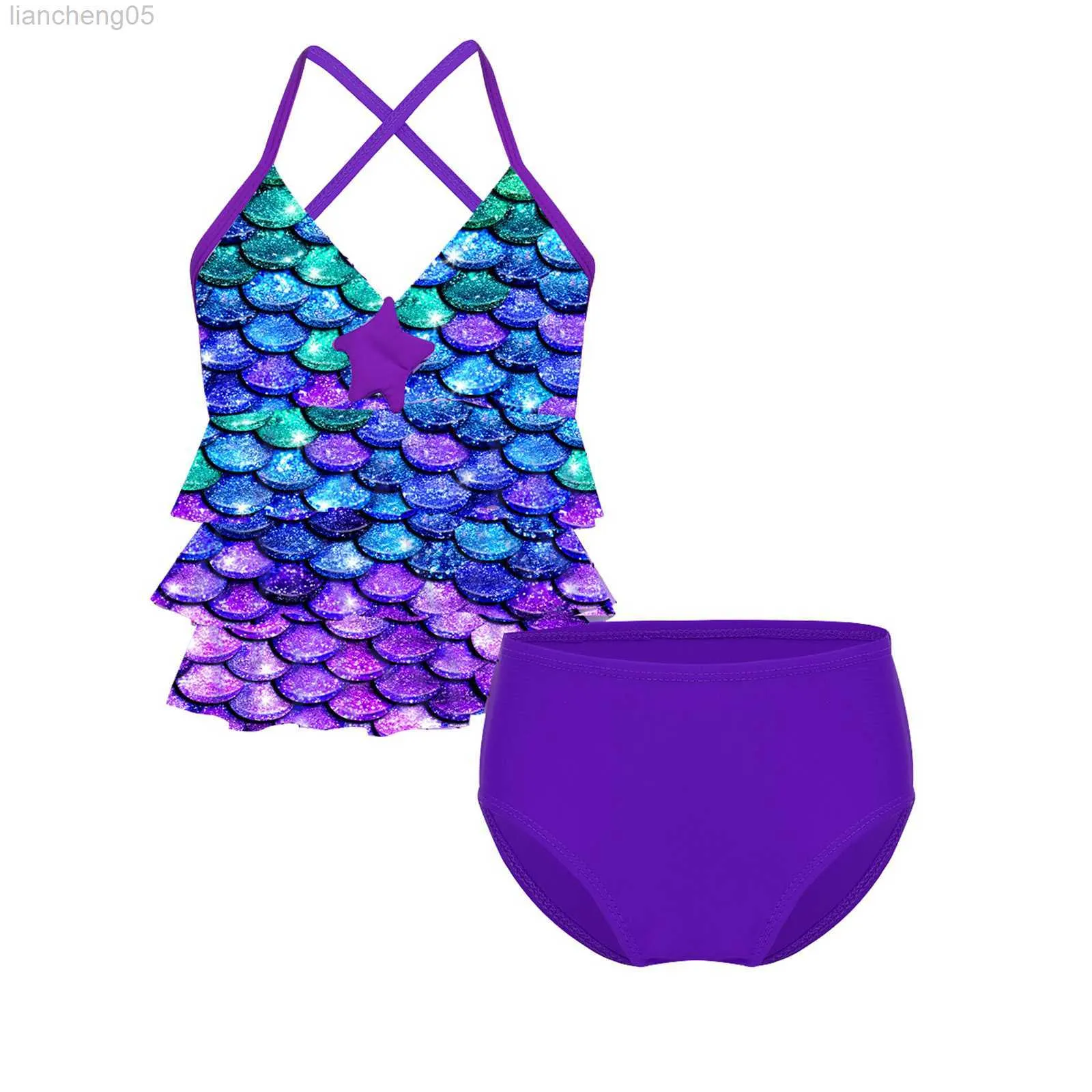 One-Pieces Kids Girls Mermaid Swimsuit Bathing Suit Bikini 2pc Set Swimwear Children's Swimsuit Baby Clothes Summer Beachwear Holiday Sets W0310