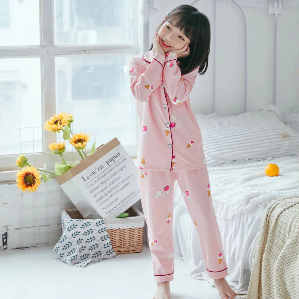 Pijamas de manga larga para niños y niñas, ropa de dormir de algodón,  conjuntos de pijamas para niños de 2, 4, 6, 8, 10 y 12 años, Otoño e  Invierno - AliExpress