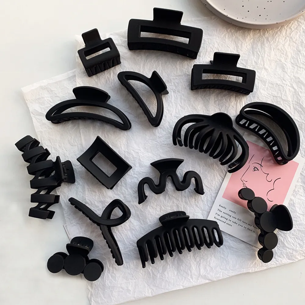 Elegant Black Hair Claw Clips Set Amazon.com : Kitiin Black Claw Clips for Thick/Fine/Thin  main image 2