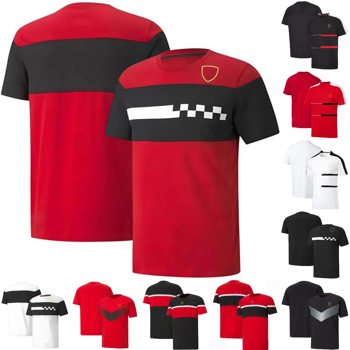 2023 F1 Graphic T-shirt Men's Striped Short Sleeve Summer New Formula 1 Team Co-branded T-shirts Racing Fans Oversized T-Shirt Jersey