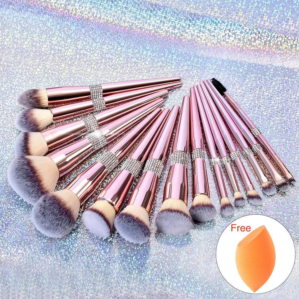 Beauty Items Rose Gold Makeup Brush Custom Logo Free Samples Manufacturers Face Makeup Brush Set SMP20021-12 and 10pcs only eye shodow brush and OPP