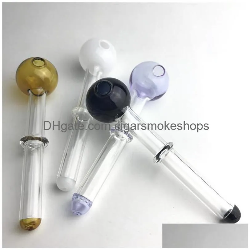 Smoking Pipes Colorf Xl Glass Oil Burner Pipe With Big Bowls 4.8 Inch Thick Pyrex Mini Hand For Drop Delivery Home Garden Household Dhtpy