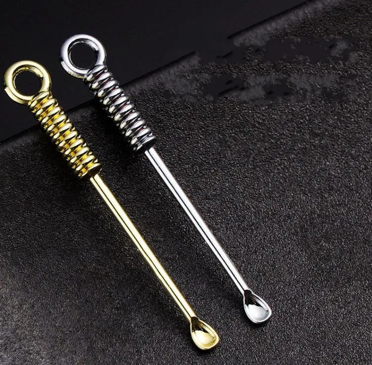 Metal Spiral Ear Wax Pickers Sundries Gold Silver Ear Pick Waxes Remover Curette Ears Cleaner Spoon Pendant Care Clean Tools SN713
