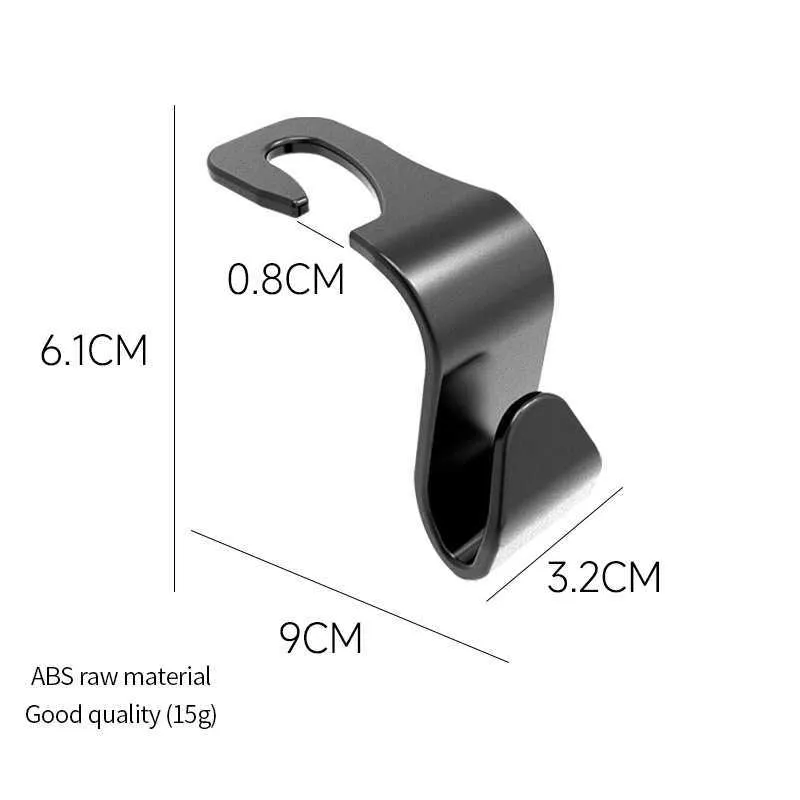 Gancio per sedile posteriore per auto 2 in 1 Gancio per poggiatesta per sedile automatico portatile Gancio per riporre Staffa per telefono cellulare Clip per stoffa per borsa  34