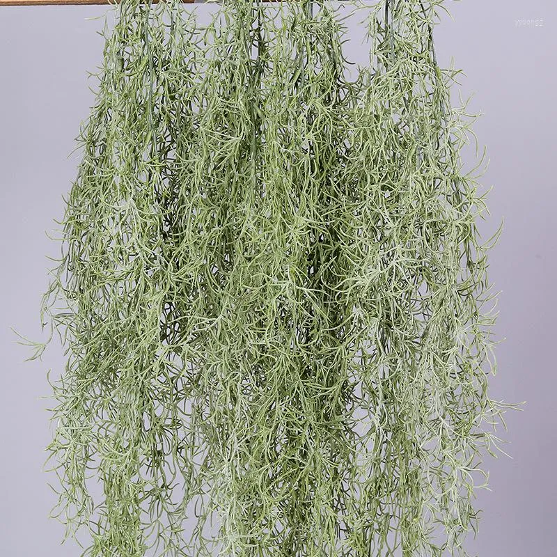 Kwiaty dekoracyjne 2pcs Symulowany roślinna powietrze trawa winorośl sznurek sztucznie wykonany plastikowy ścian