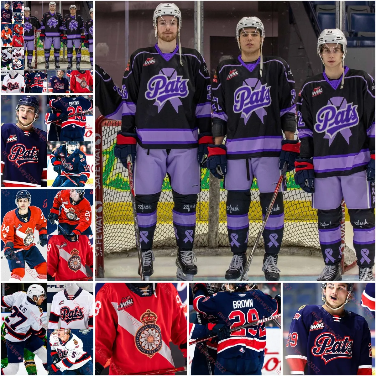 College Hockey trägt individuell genähtes Regina Pats-Trikot Connor Bedard Parker Berge Regina-Trikot Tanner Brown Layton Feist Riley Ginnell Omen Harmacy Herren Regina