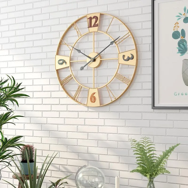 Wall Clocks Large Metal Mute 50x50cm Home Decoration Accessories 3D Digital Clock Watch Decor Living Room Modern Horologe