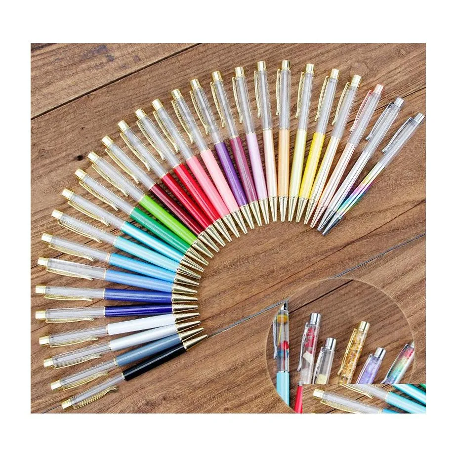 Ballpoint Pens Studenten Colorf Crystal Ball Diy Blank Pen School Office Handtekening BH2542 TQQ Drop Delivery Business Industrial Writi Dhab6