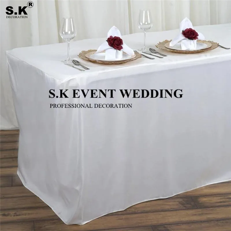 Table de table en tissu en tissu ajusté en polyester à couverture rectangulaire