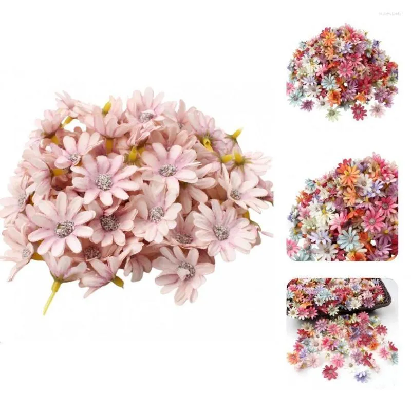 Decorative Flowers 100Pcs/Bag Fake Flower Durable Table Centerpieces Artificial Head No Watering Colorful