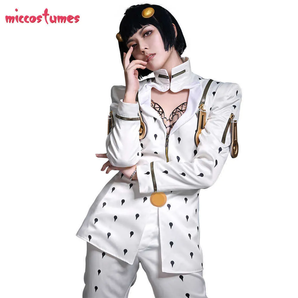 Anime Costumes Men's Bruno Cosplay Come Black White Suits Uniform Zentai Full Sets for Halloween come Top and Pants Z0301