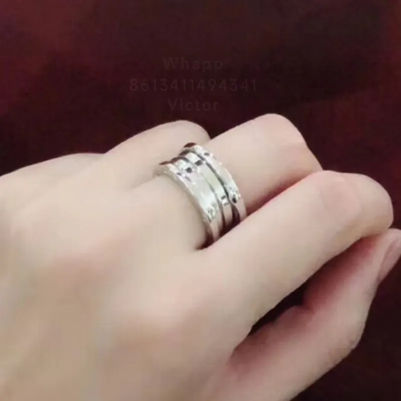 Buigari Spring for Man Designer Ring for Woman أعلى جودة المجوهرات فاخرة الأزياء الكلاسيكية هدية رائعة مع صندوق 013