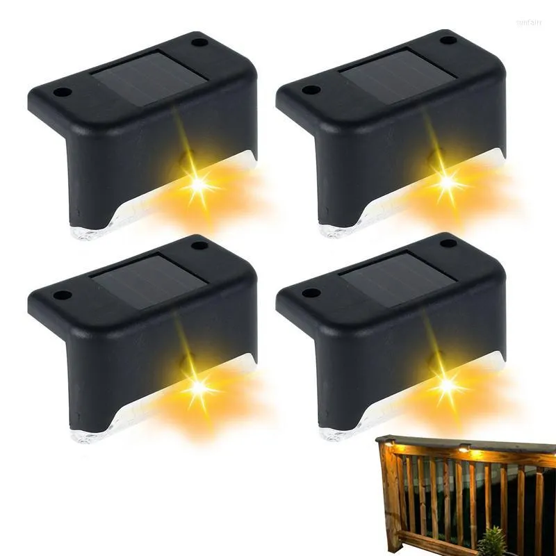 Decorazioni da Giardino Luci Solari per Recinzione 4pcs Outdoor Patio Impermeabile Deck Step Led