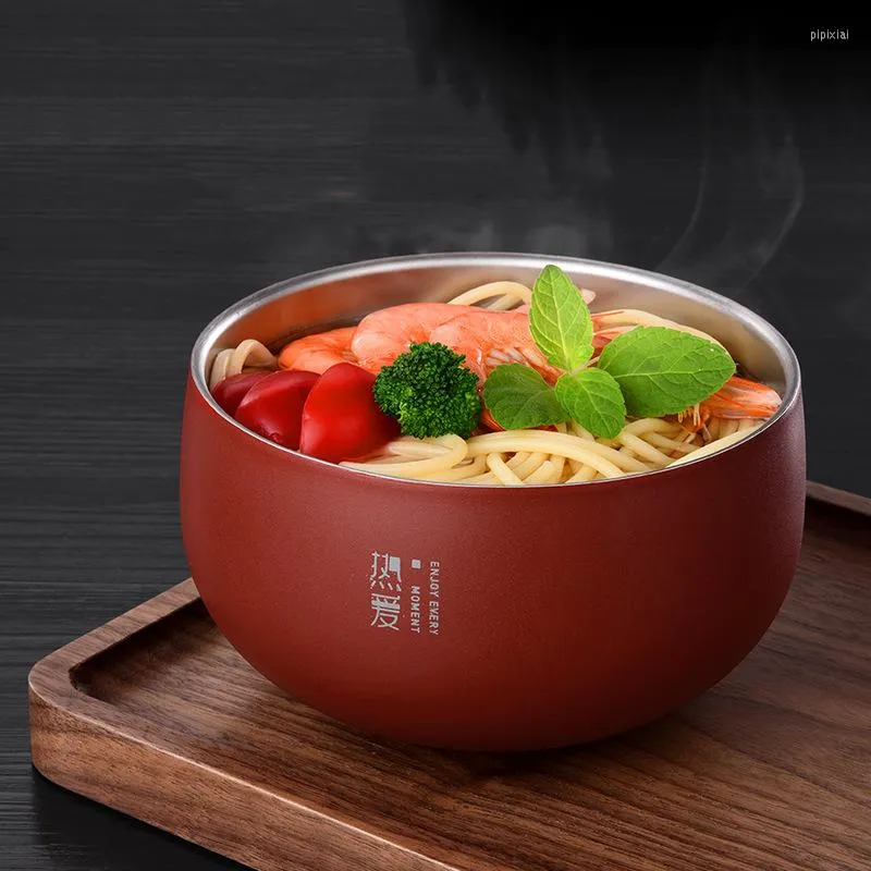 Bowls Bowl Tableware Soup Double Heat Insulation Household Noodle Stainless Steel Cn(origin) Stocked Solid