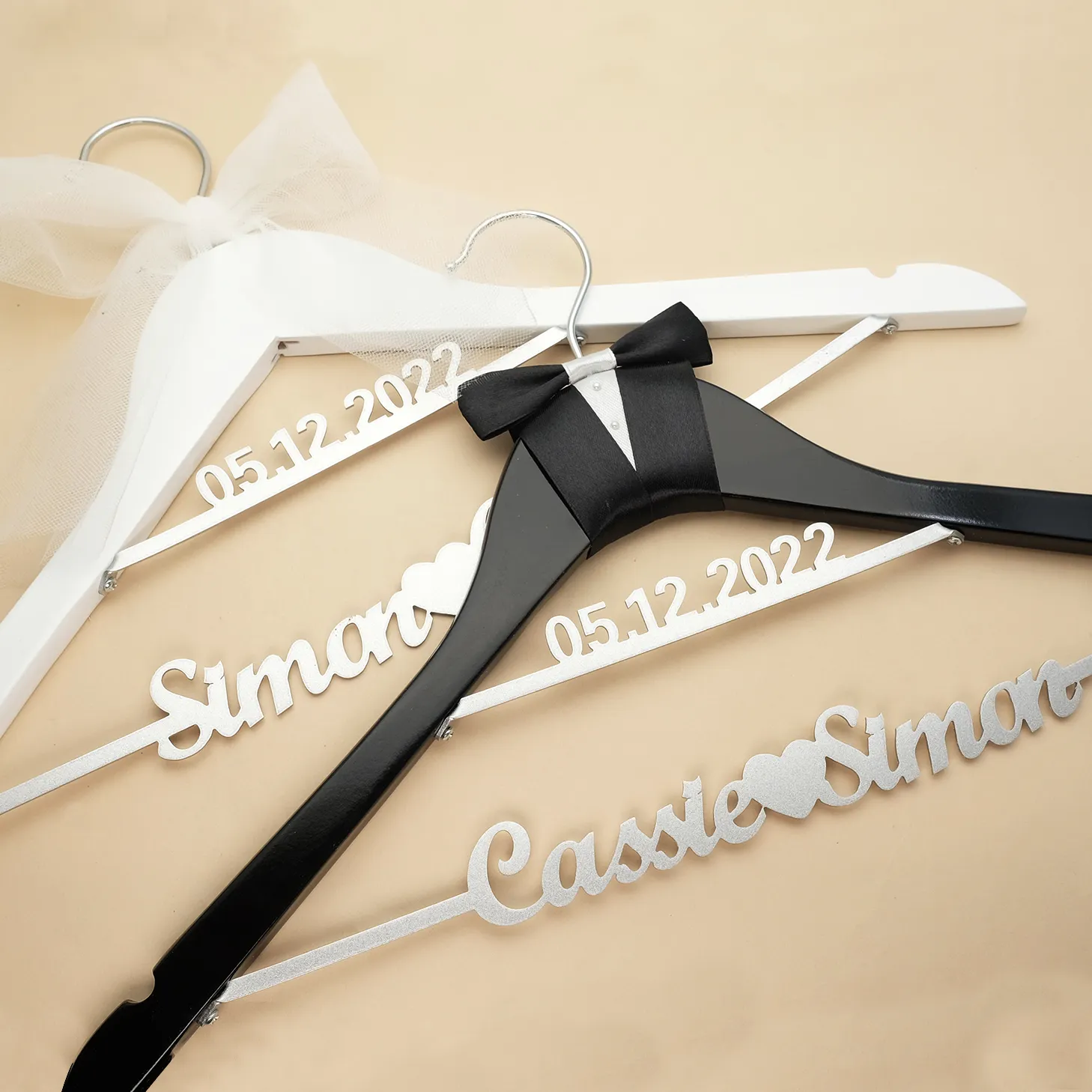 Hangers Racks Personalized Wedding Hanger Bridal Hanger Custom Names And Date Wedding Dress