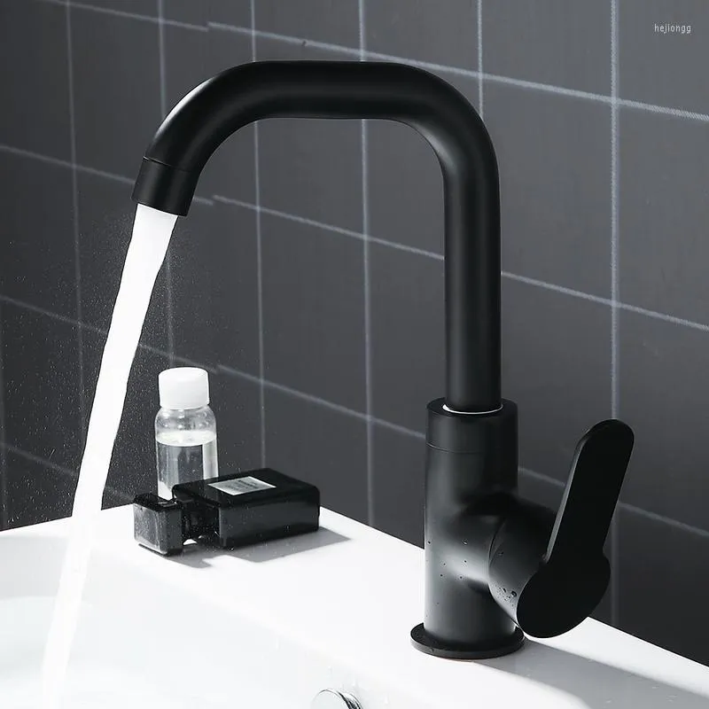 Bathroom Sink Faucets Modern Basin Black Mixer Taps Single Lever Faucet Kitchen