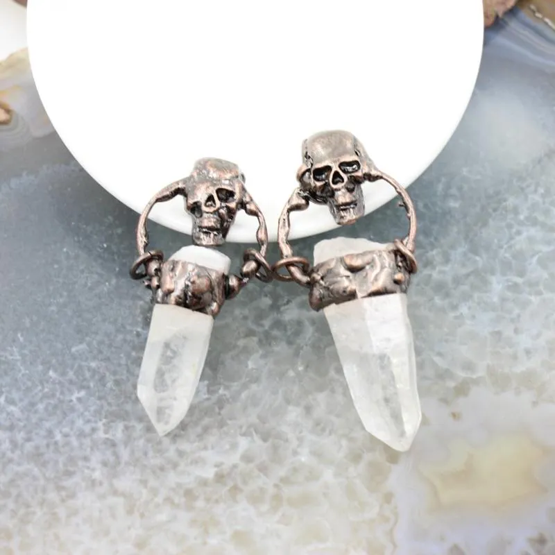 قلادة قلادة أبيض Quartz Stick Point عتيقة المعلقات Reiki Healing Crystal Natural Stone Necklace for DIY Jewelry Gift Making Accesso