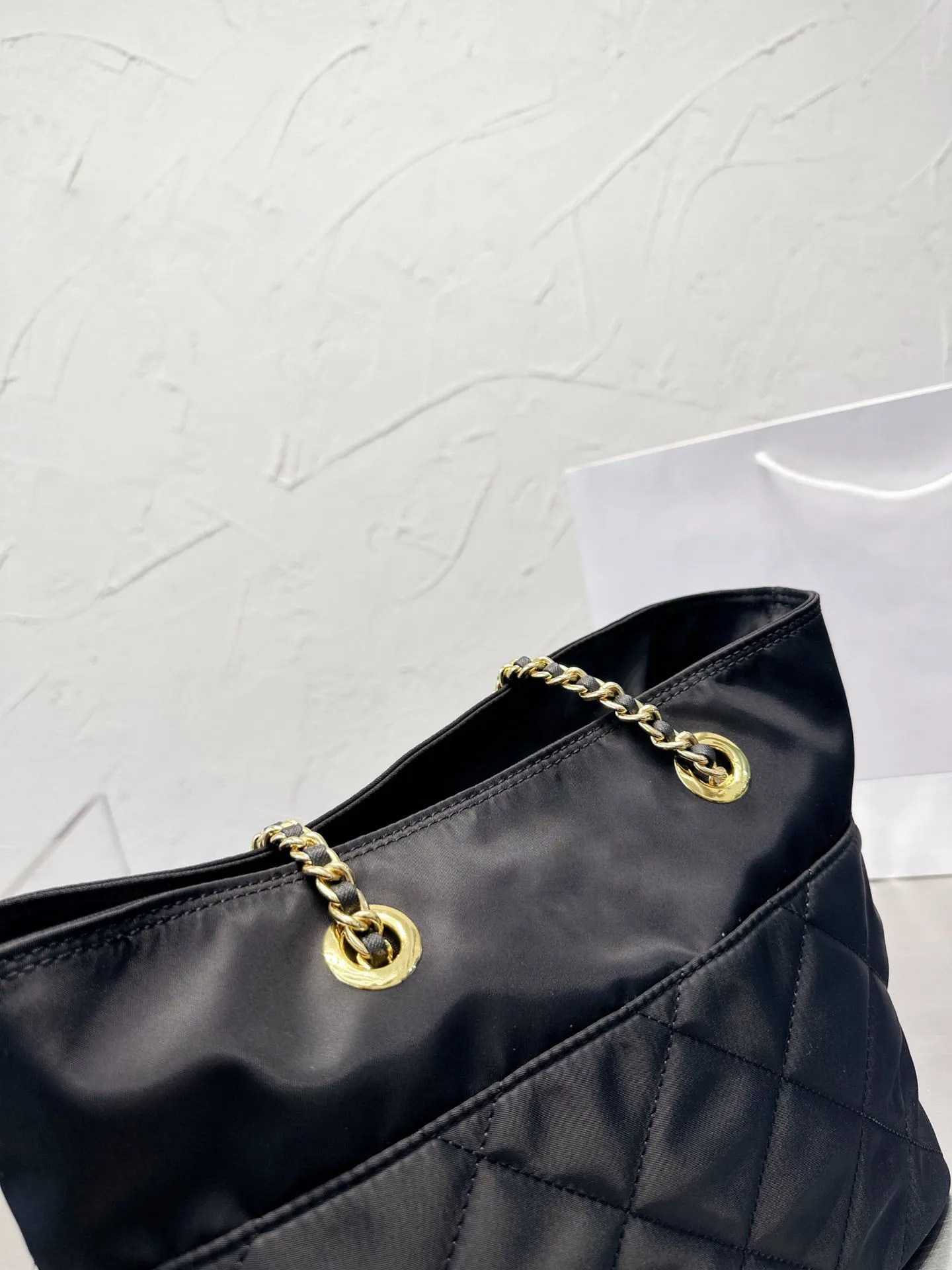 Nylon Fashion Tote Bag Luxury Women's Shopping Bag Designer One Shoulder Bag Handbag Cross-body Chain Purse Black Winter large capacity