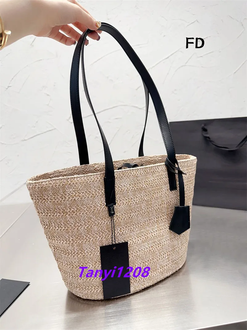 Nuevos bolsos de hombro de diseñador de compras tejidos de lujo Bolso de mano de cesta unisex Bolsos de moda YL Bolsos de embrague con correa de cuero con monedero cuadrado Estilo atmosférico