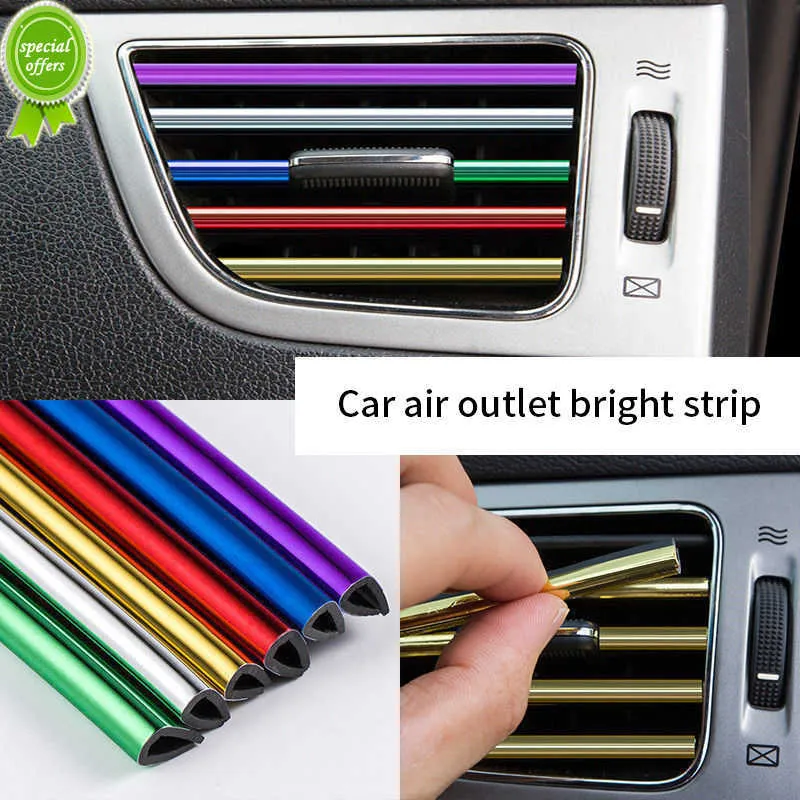 New 10pcs/Set 20cm Universal Car Air Conditioner Outlet Decorative U Shape Moulding Trim Strips Decor Car Styling Accessories