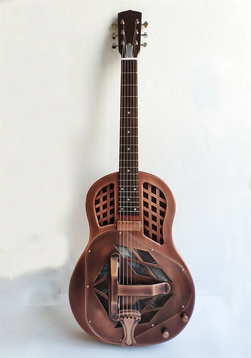 41" Jonathan 19 Series Resonator-Gitarre, Resophonic-Gitarre, Metal Body Duolian Guiatrs Dobra, Ganzmetall-Vintage-Kupfergitarre, seltene Gitarre von 1956EF