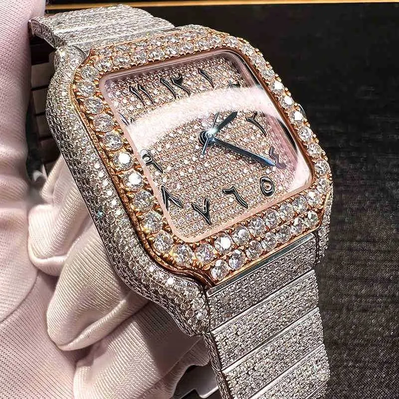 Montre de créateur pour homme Montre de luxe mécanique pour un design élégant et personnalisé Hip Hop en acier inoxydable avec diamants glacés Moissanite Marque suisse Genève BZFR