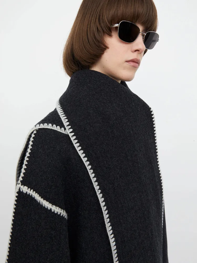 TOTEME Ioo Mezclas De Lana De Primavera Para Mujer Estilo Pequeno Fragante Airy Bordado Borde Blanco Bufanda Con Flecos Chaqueta De Alta Calidad Marca