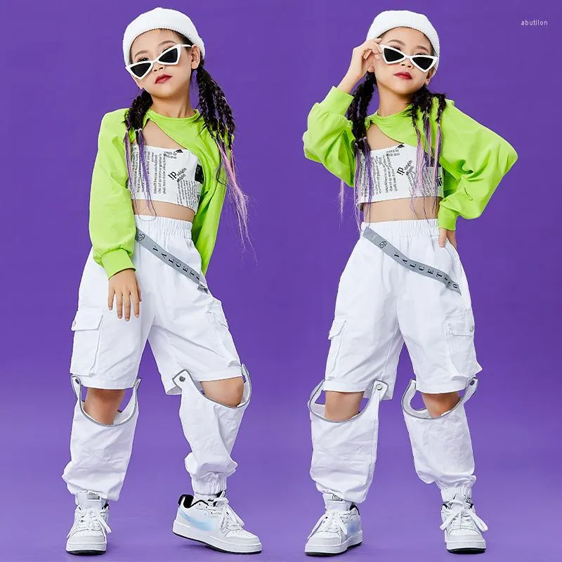 Stage Wear Kids Ballroom Hip Hop Dance Clothes Tops Tops Casual Pants Jazz  Performance Catwalk Mostrar Terno Rave DNV15481 De $168,83