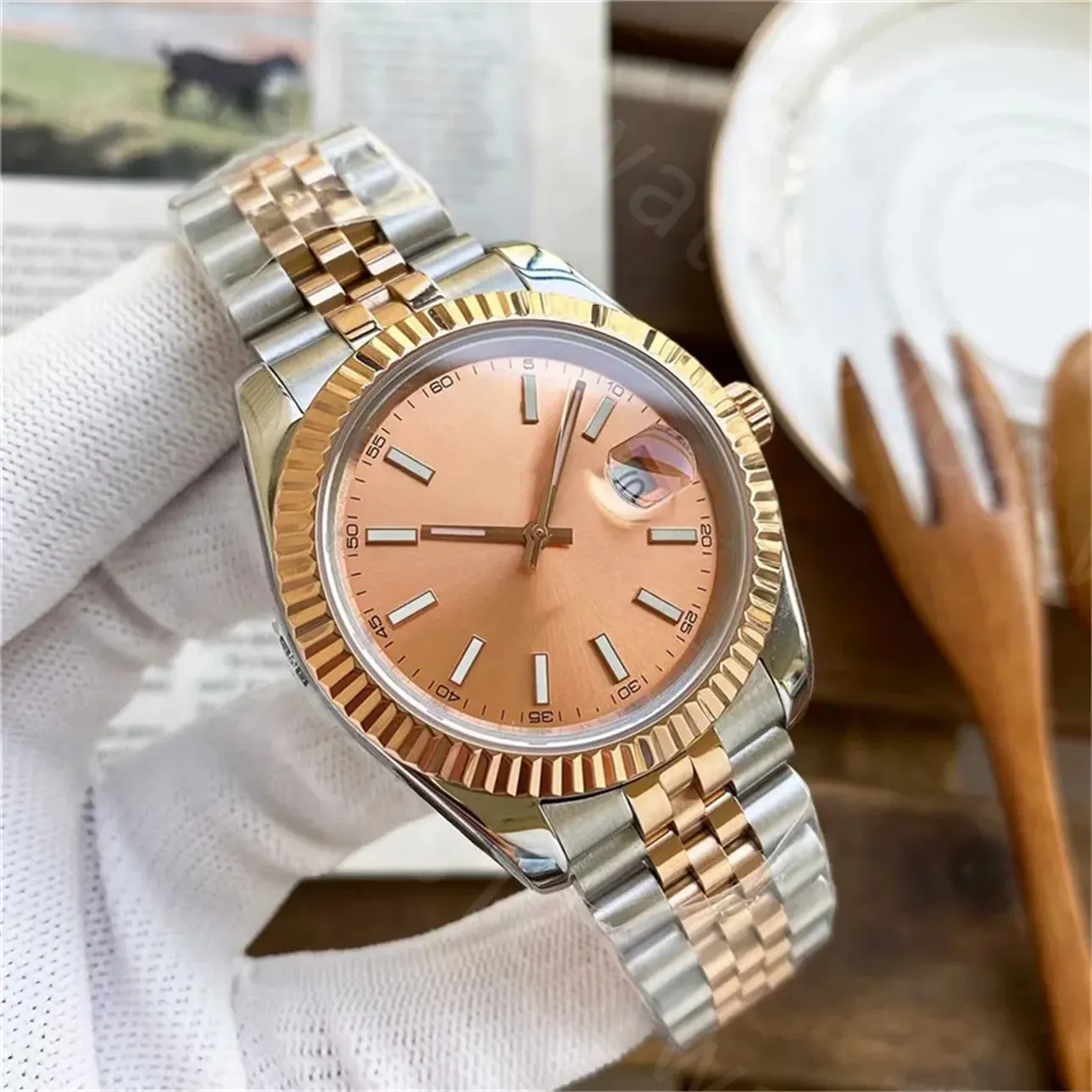 Luxury Designer Classic Watch For Ladies Swiss Brand Rose Gold