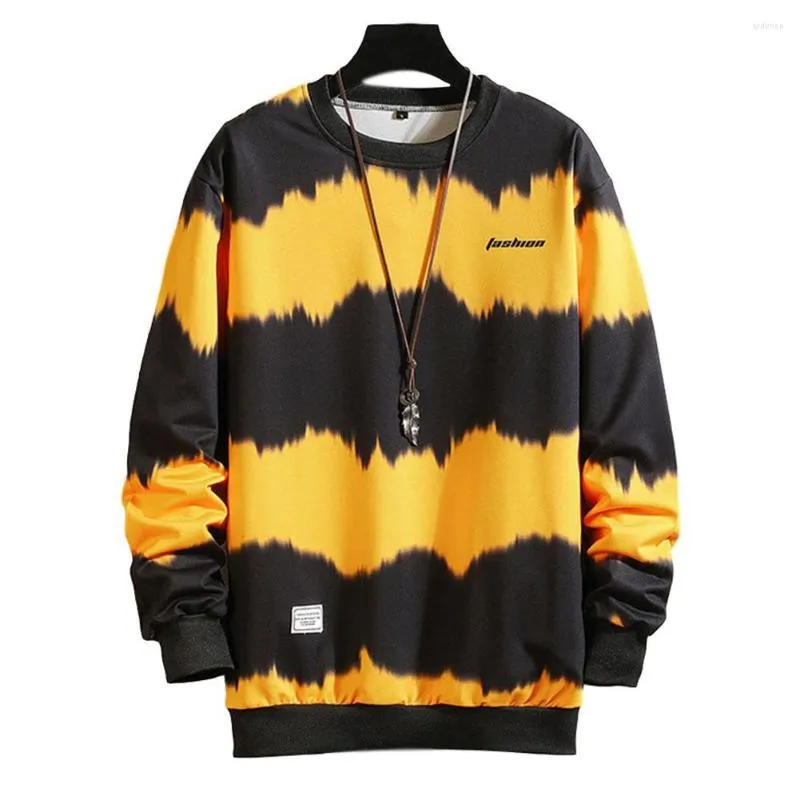 Men's Hoodies MISSKY Sweatshirts Streetwear Crew-neck Two-color Tie-dye Large Size Loose Casual Bottoming Male Tops