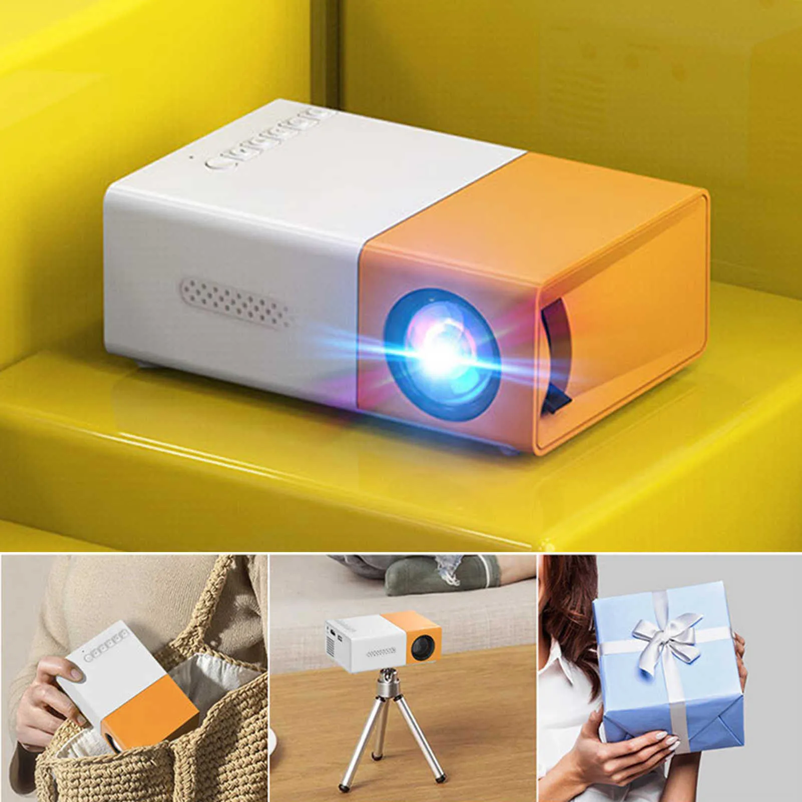 1080P Mini Projector With USB, Audio, And TF Card Support For Movies