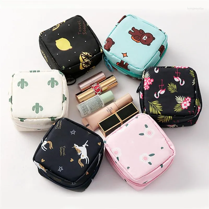 Sacs de rangement étanche Tampon sac mignon serviette hygiénique pochette portable maquillage rouge à lèvres clé écouteurs câbles de données organisateur pour voyage