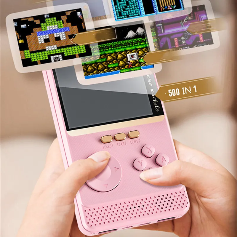 2023 New Portable Game Players 500 In 1 Retro Video Game Console Handheld Portable Color Game Player TV Consola Gaming Consoles With Mobile Phone Charging Function