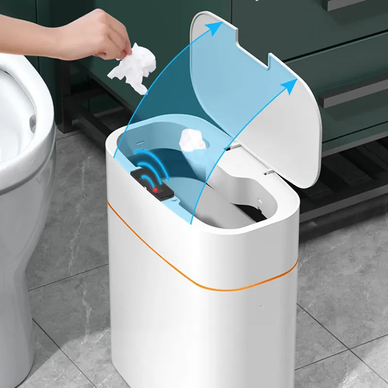 Papeleras 13/16L Smart Kick Sensor Papelera Automática Cocina Sala De Estar  Baño Hogar Impermeable Inducción Papelera Papelera 230306 De 31 €